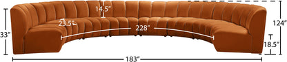 Infinity - 8 Piece Velvet Modular Sectional
