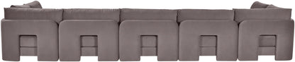 Hammond - Velvet Performance Fabric Upholstered 7 Piece U-Shaped Armless Sectional