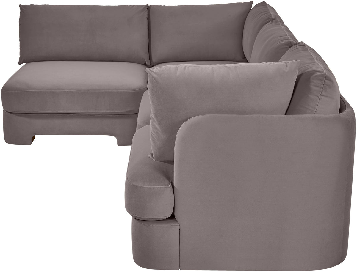 Hammond - Velvet Performance Fabric Upholstered 4 Piece Armless Sectional