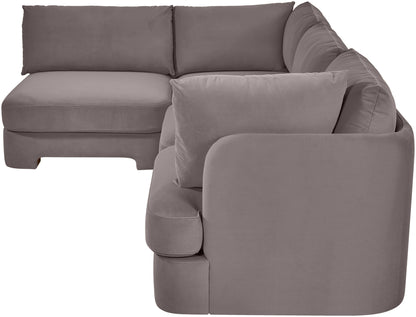 Hammond - Velvet Performance Fabric Upholstered 4 Piece Armless Sectional
