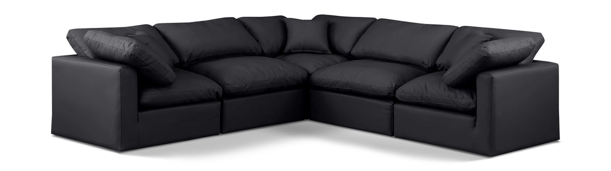 Indulge - Faux Leather 5 Piece Modular Corner Sectional