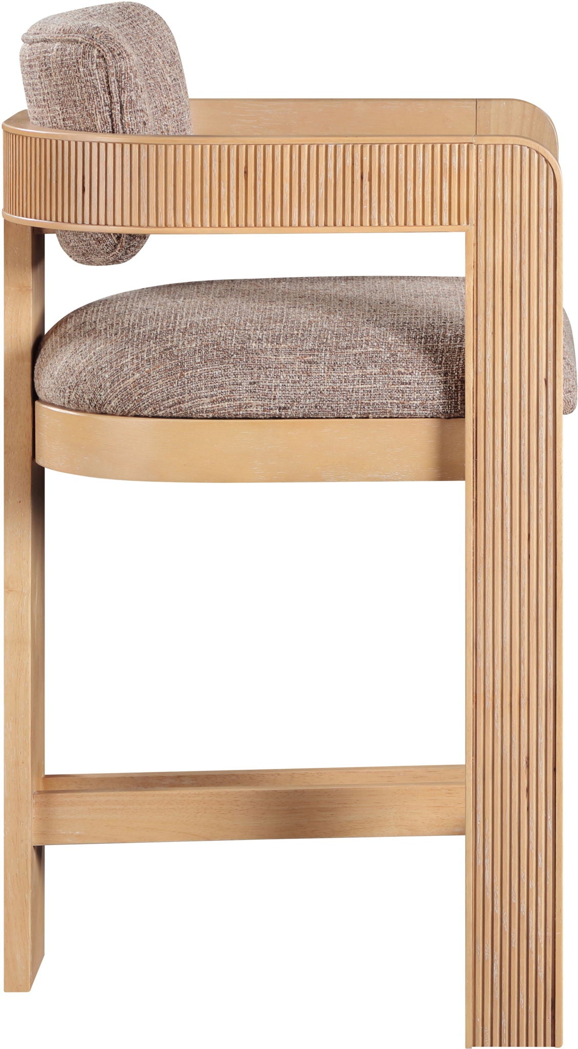 Sacha - Linen Stool With Natural Base