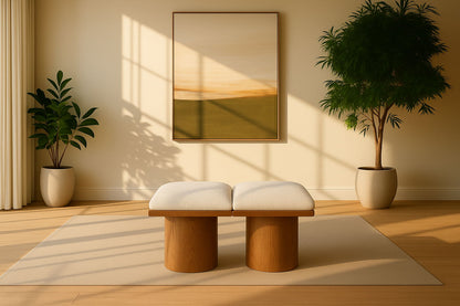 Pavilion - 2 Piece Modular Bench With Brown Base