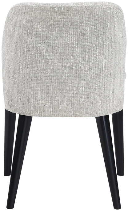 Valeo - Linen Textured Fabric Upholstered Dining Chair (Set of 2) - Painted Black Base