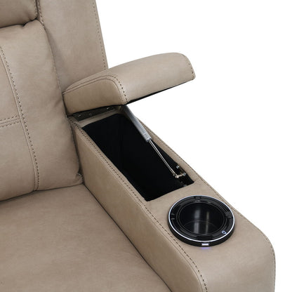 Lugo - Power Motion Recliner With Cup Holder - Camel