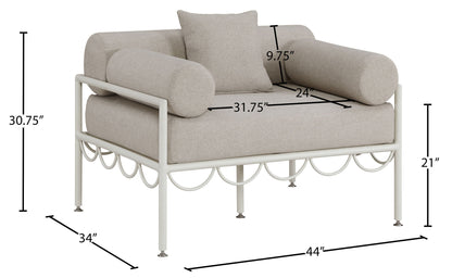 Portofino - Resilient Water Repellent Fabric Upholstered Outdoor Patio Chair