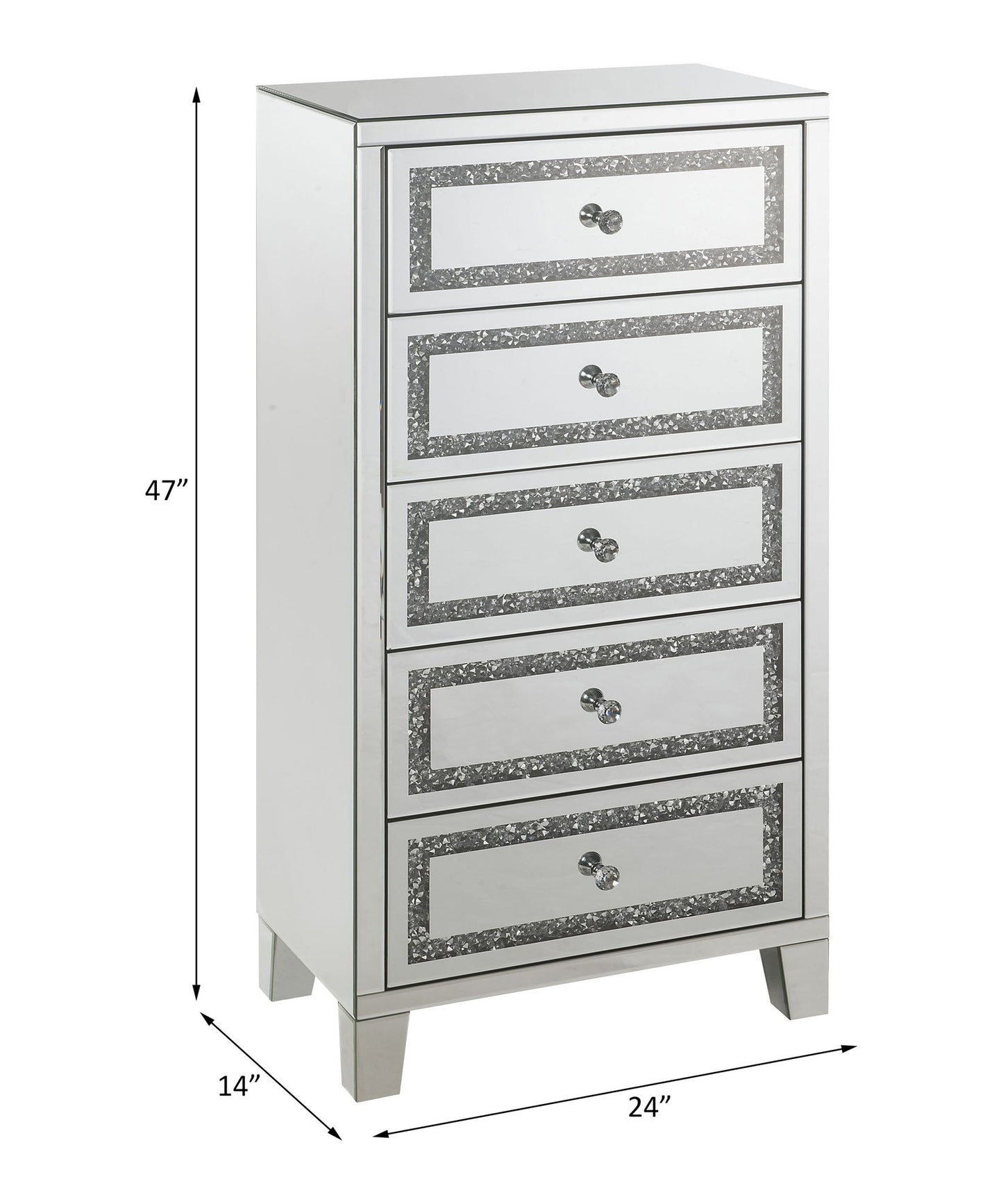 Noralie - Cabinet - Mirrored, Faux Diamonds