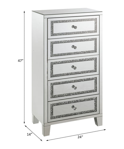 Noralie - Cabinet - Mirrored, Faux Diamonds