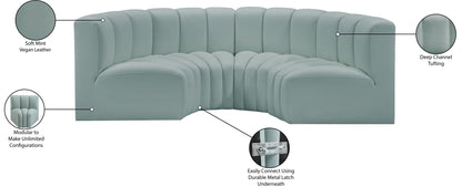 Arc - Faux Leather 4 Piece U-Shaped Modular Sofa