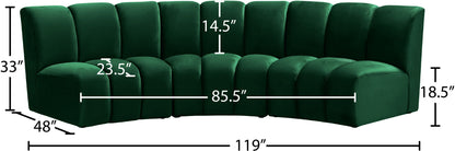 Infinity - 3 Piece Velvet Modular Sectional