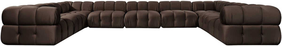 Orin - Velvet Performance Fabric Upholstered 9 Piece Sectional