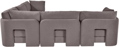 Hammond - Velvet Performance Fabric Upholstered 5 Piece Corner Sectional