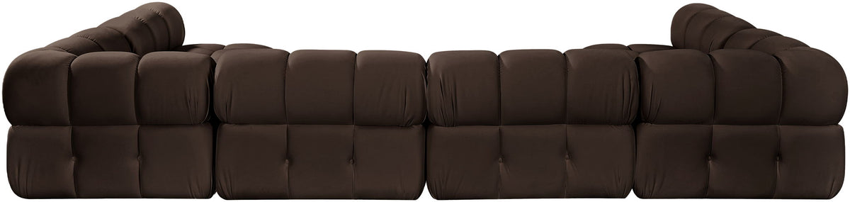 Orin - U-Shaped Velvet 6 Piece Modular Sectional
