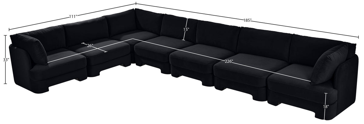 Hammond - Velvet Performance Fabric Upholstered 7 Piece Sectional
