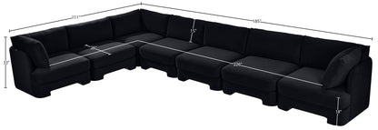 Hammond - Velvet Performance Fabric Upholstered 7 Piece Sectional