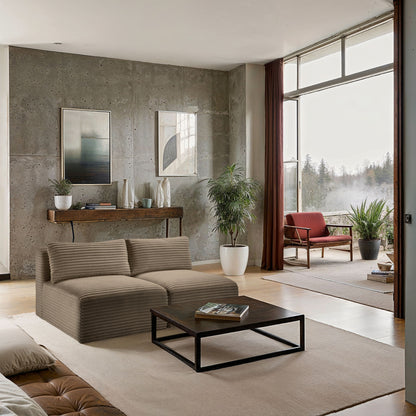 Shaggy - Fabric 2 Seat Modular Armless Sofa