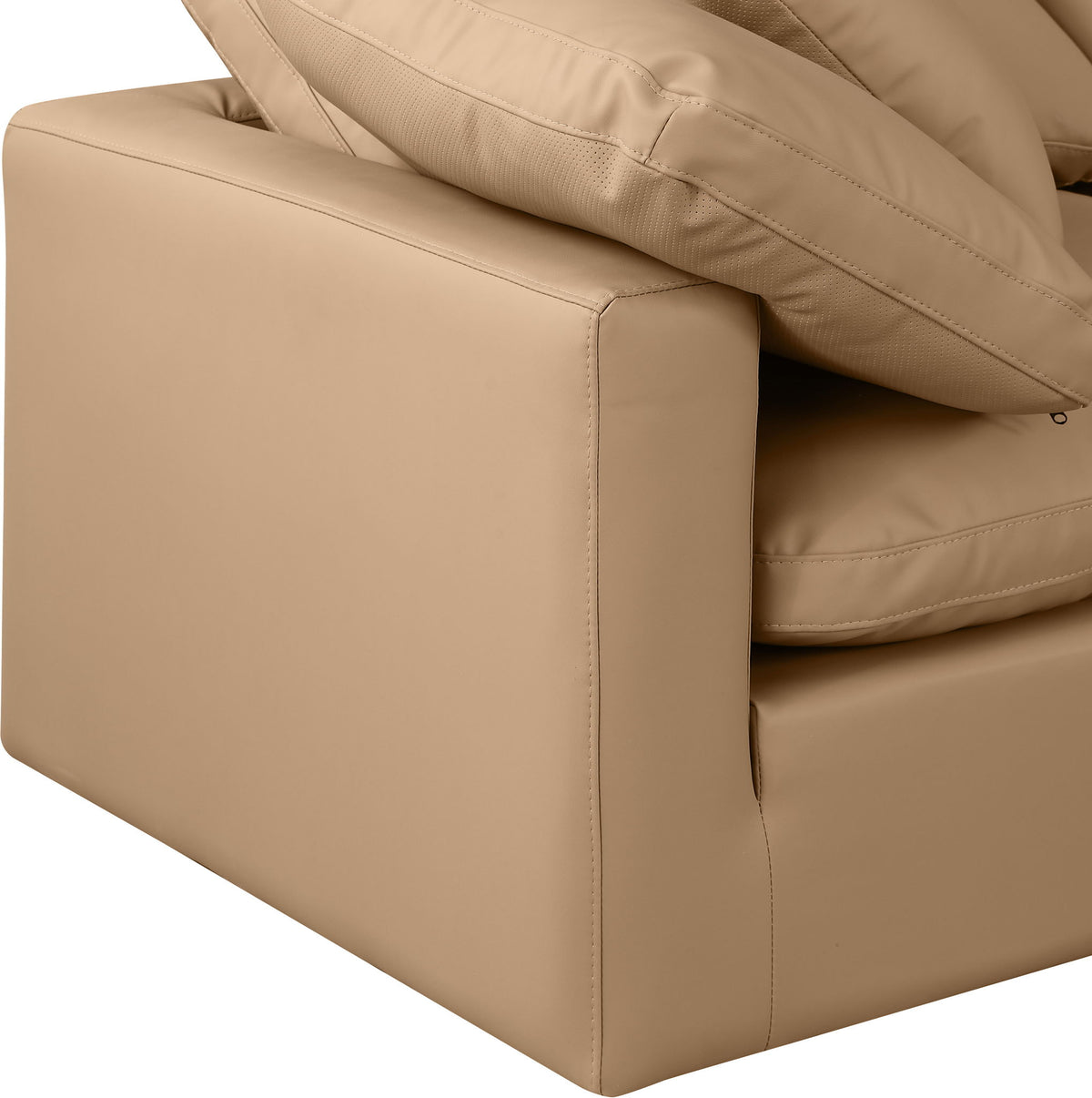 Indulge - Faux Leather 4 Piece Modular Sofa - Tan
