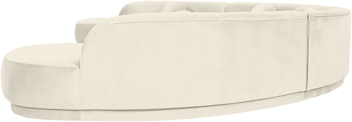 Avra - 189" Velvet Performance Fabric Upholstered Sectional