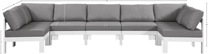 Nizuc - Outdoor Patio 7 Piece Modular Sectional With White Frame