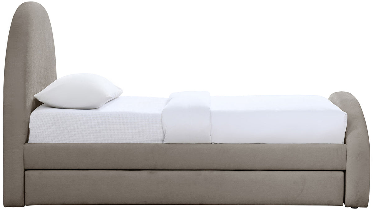 Andaz - Chenille Fabric Upholstered Trundle Bed