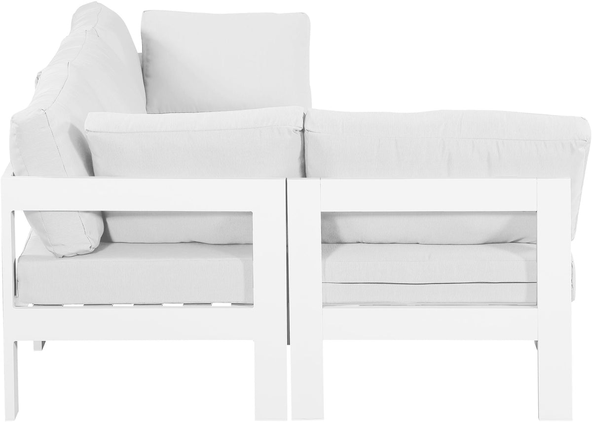 Nizuc - Outdoor Patio 4 Piece Modular Sectional With White Frame