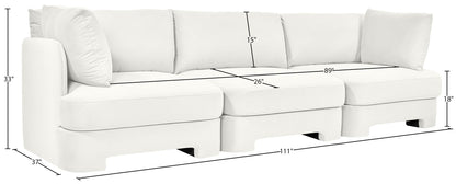 Hammond - Velvet Performance Fabric Upholstered 3 Piece Sofa