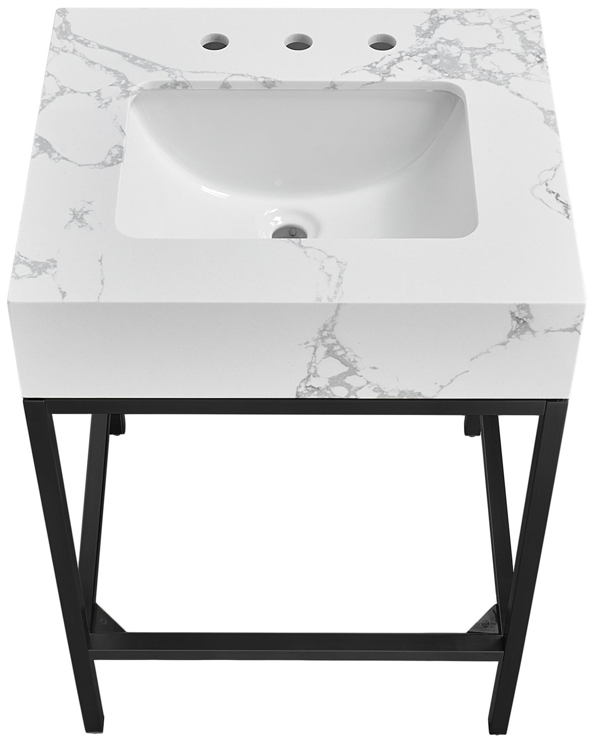 Marmo - Engineered Marble Bathroom Vanity With Black Base
