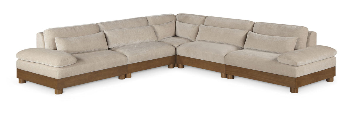 Turin - Chenille Fabric Upholstered Modular Sectional - Taupe