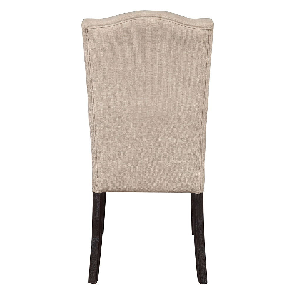 Gerardo - Side Chair (Set of 2) - Beige Linen & Weathered Espresso