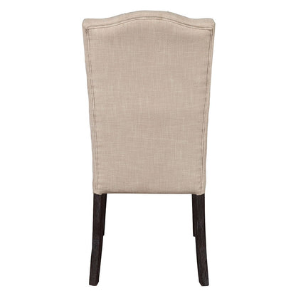 Gerardo - Side Chair (Set of 2) - Beige Linen & Weathered Espresso