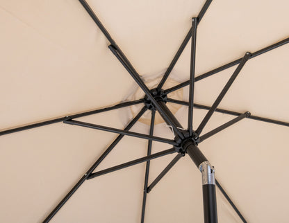 Amalfi - Aluminum Patio Umbrella - Black Base / Black Pole