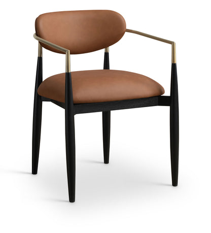 Riccio - Faux Leather Dining Arm Chair (Set of 2) - Black And Gold Frame