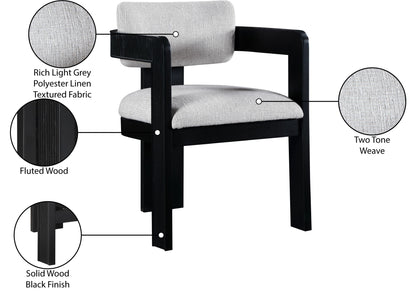 Sacha - Linen Dining Chair With Black Base (Set of 2)