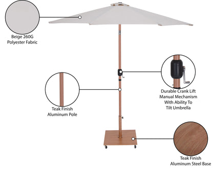Fiji - Aluminum Patio Umbrella With Square Teak Base