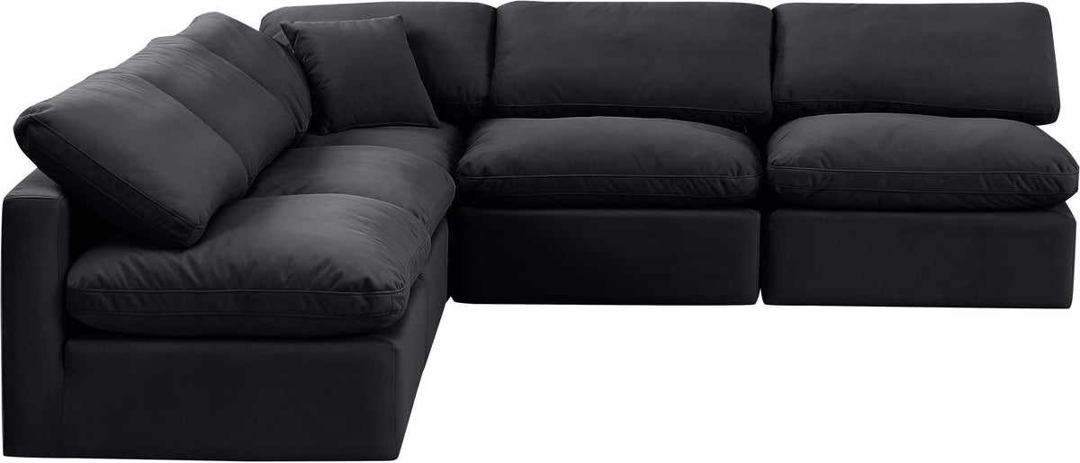 Indulge - Velvet 5 Piece Modular Corner Armless Sectional
