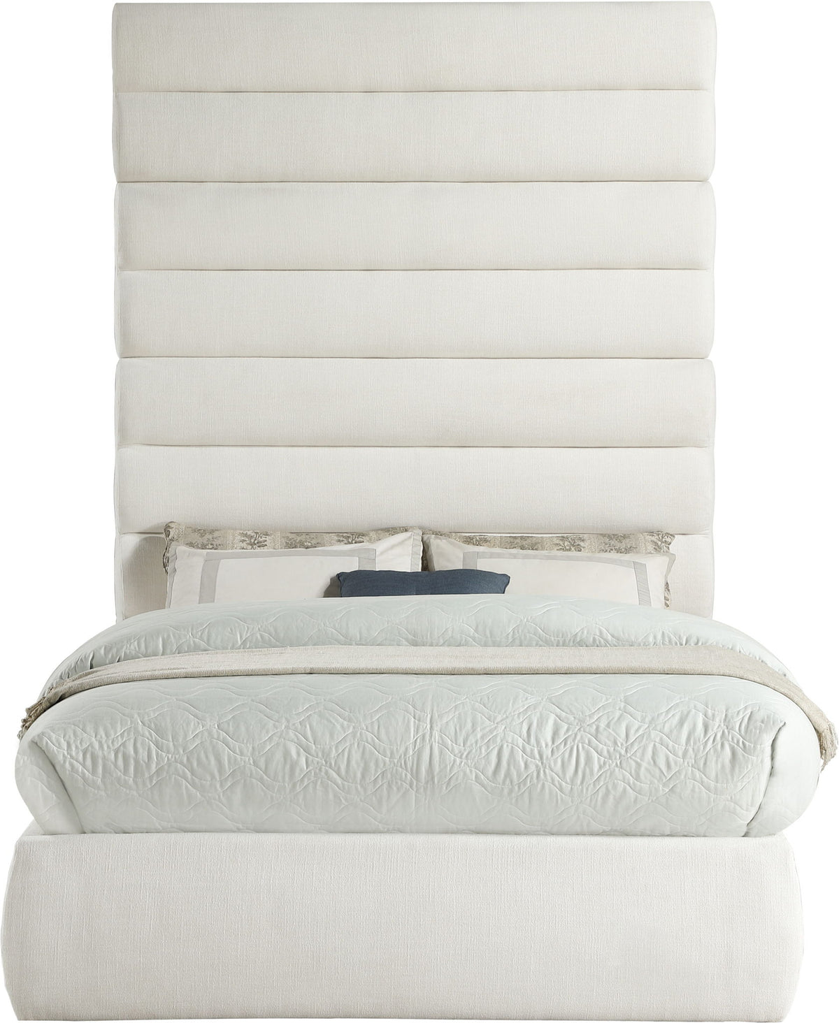 Adam - Linen Fabric Bed With 89" Headboard