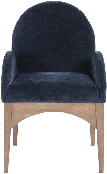 Waldorf - Chenille Dining Arm Chair With Natural Legs
