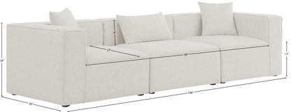 Cube - Linen Modular 3 Seat Sofa