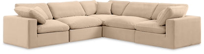 Comfy - 5 Piece Velvet Modular Corner Sectional