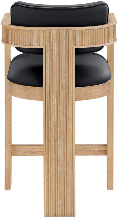 Sacha - Vegan Leather Upholstered Counter Stool With Natural Base