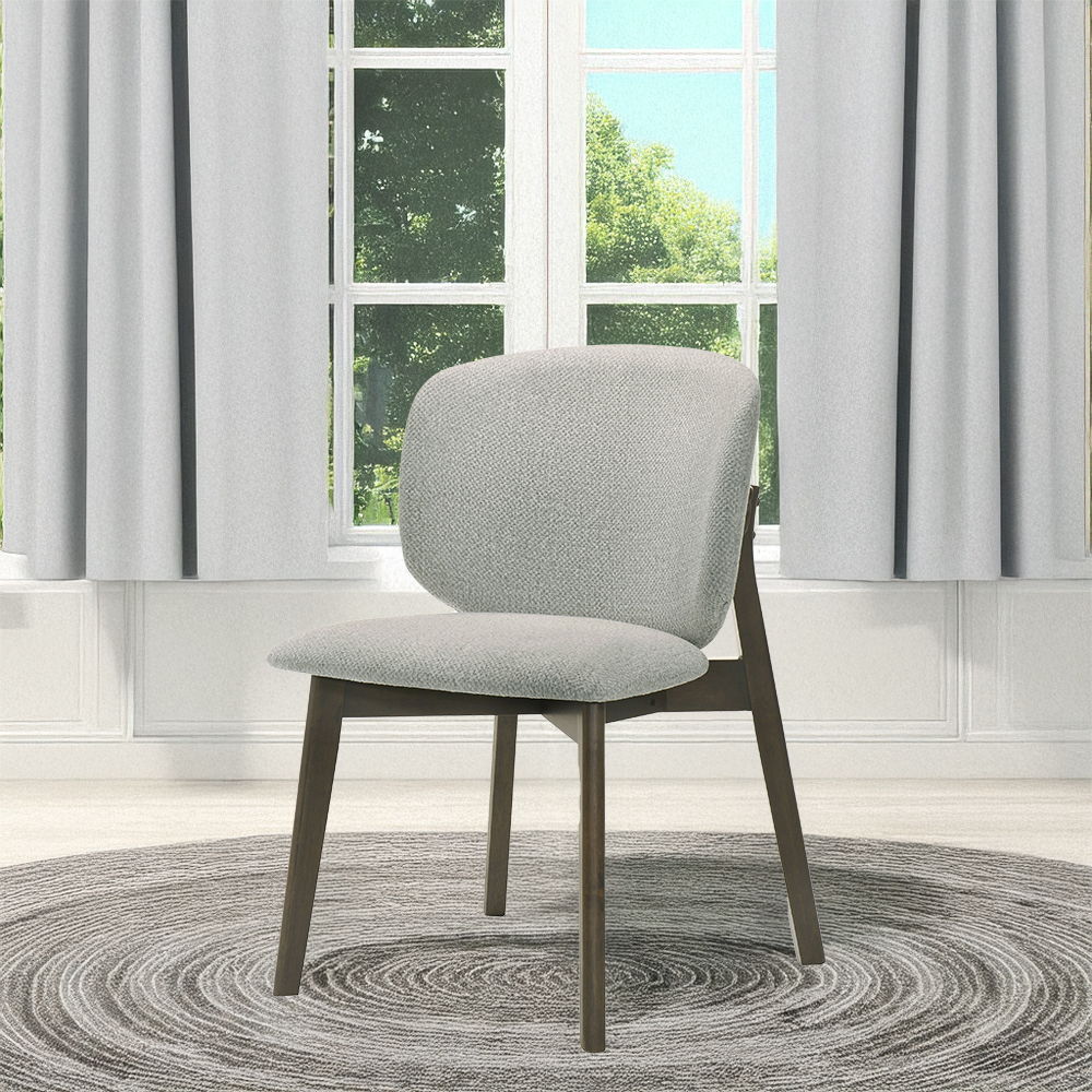 Mallin - Side Chair (Set of 2) - Gray Chenille & Walnut