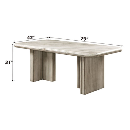 Charity - Dining Table - Natural Marble Top & Gray Oak