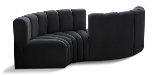 Arc - Velvet 4 Piece Curved Modular Sofa