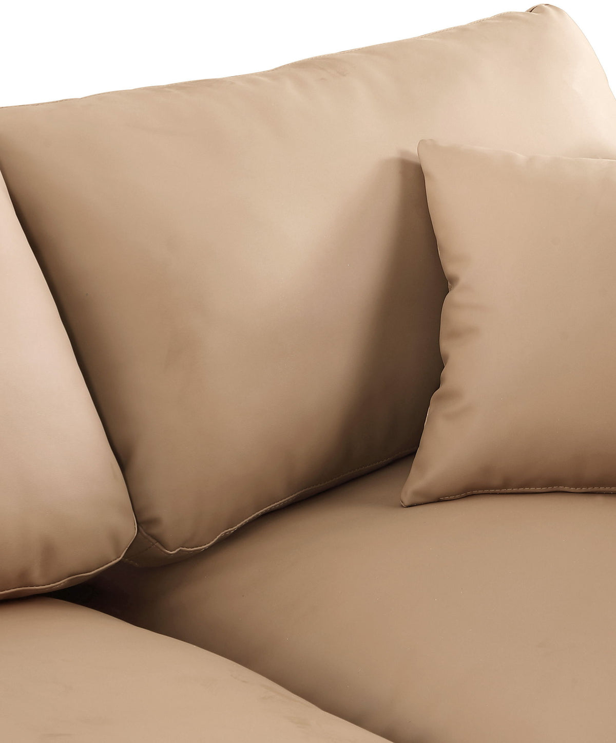 Comfy - Faux Leather Modular Armless Sofa 4 Pieces - Tan