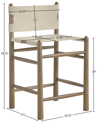 Santos - Upholstered Counter Stool With Stained Brown Base