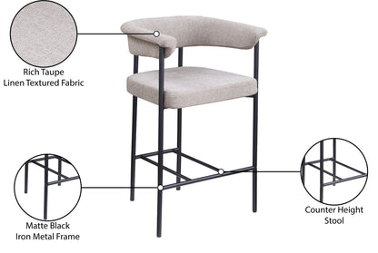 Malin - Linen Counter Stool (Set of 2) - Taupe