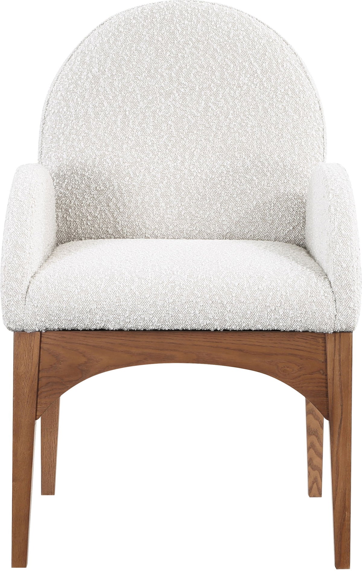 Waldorf - Boucle Dining Arm Chair With Brown Legs