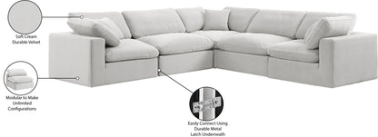 Comfy - 5 Piece Velvet Modular Corner Sectional