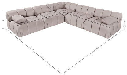 Orin - Velvet Fabric 5 Piece Modular Sectional