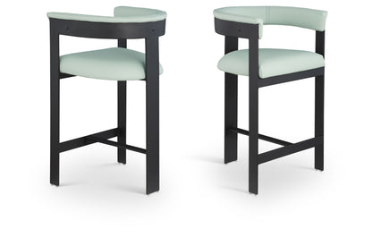 Romeo - Faux Leather Counter Stool With Black Base (Set of 2)
